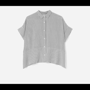 Everlane Silk Stripe Square Button Shirt